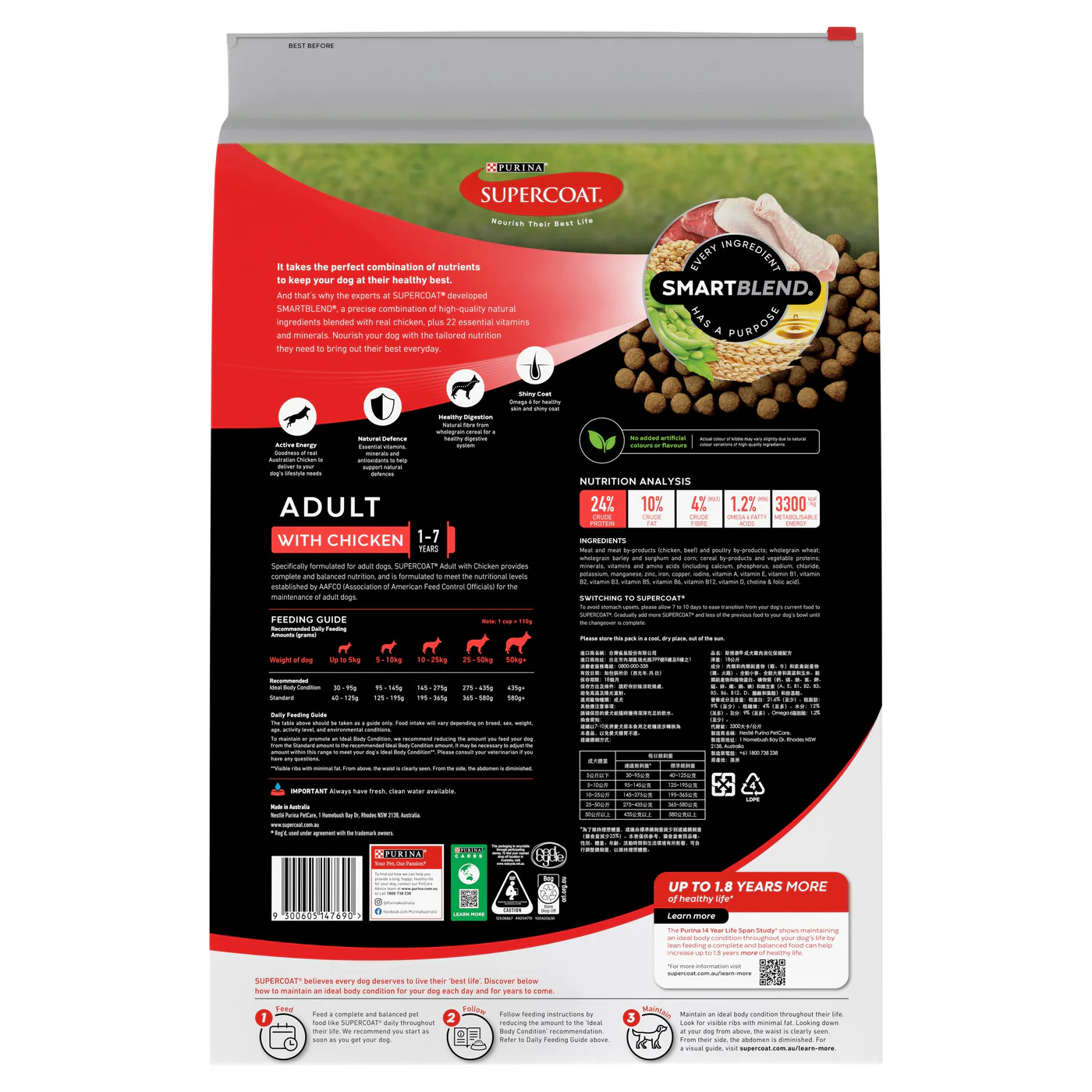 Supercoat Chicken Large Breed Adult Dry Dog Food 18kg - Image 7