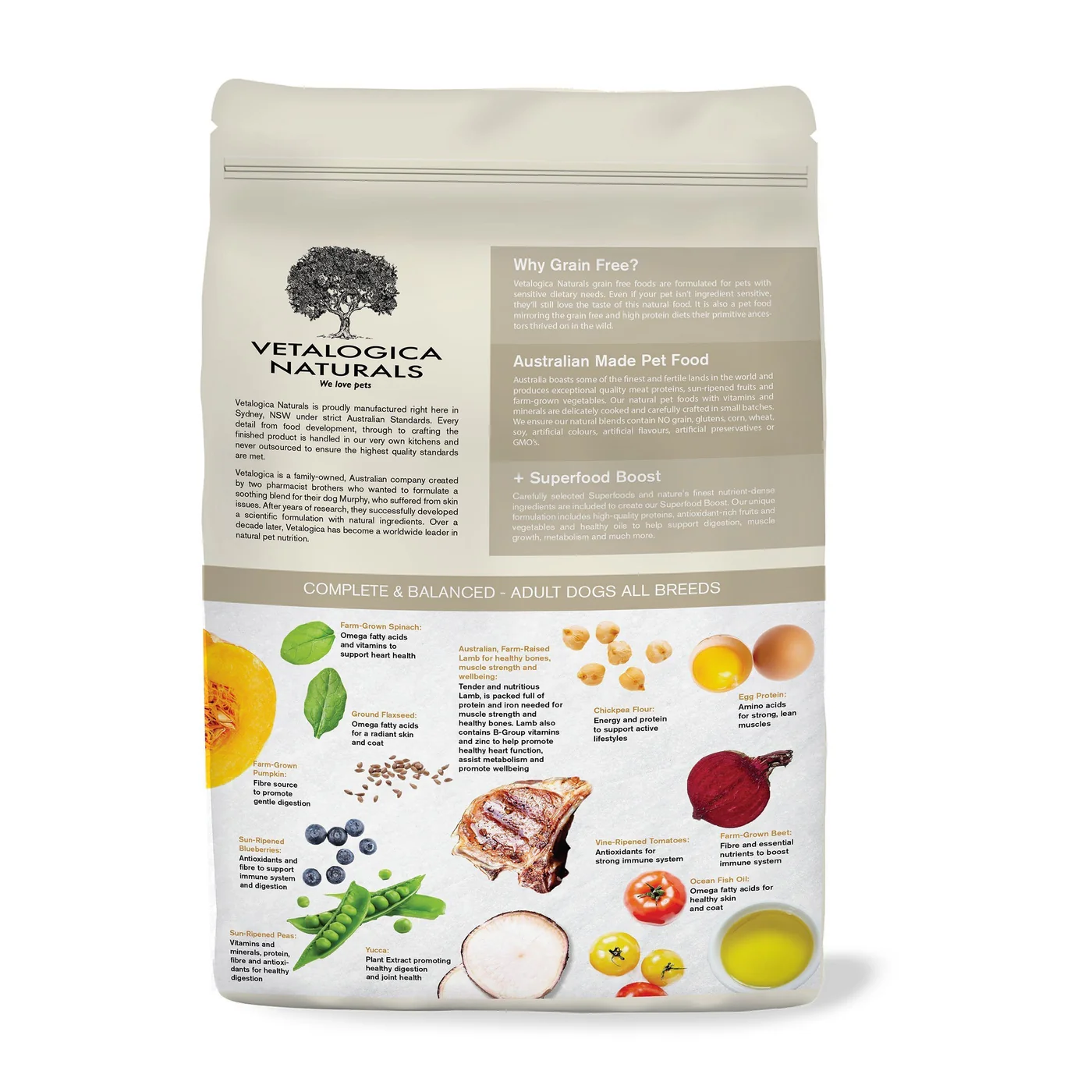 Vetalogica Naturals Grain Free Lamb Dry Dog Food 13kg - Image 3