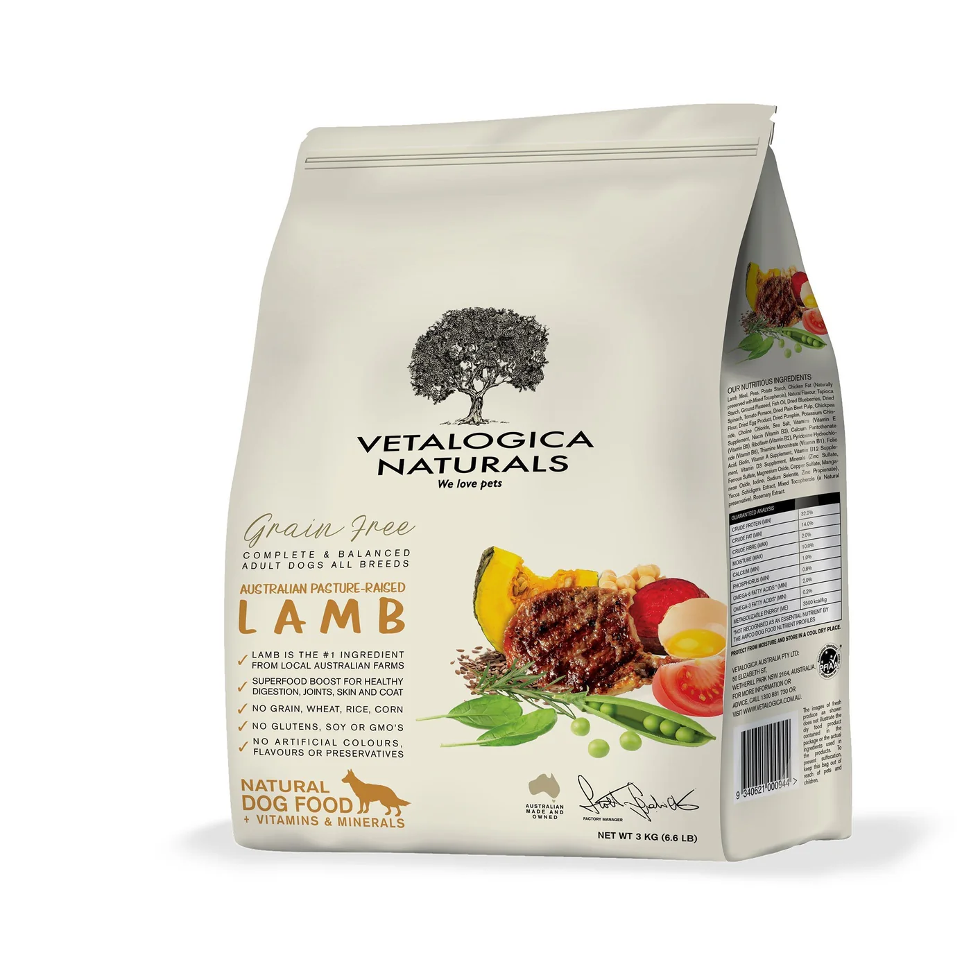 Vetalogica Naturals Grain Free Lamb Dry Dog Food 13kg - Image 2