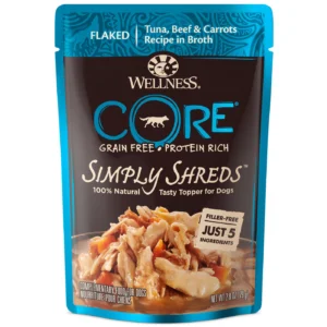 Wellness CORE Simply Shreds Flaked Tuna Beef and Carrots Wet Dog Food 79g x 12