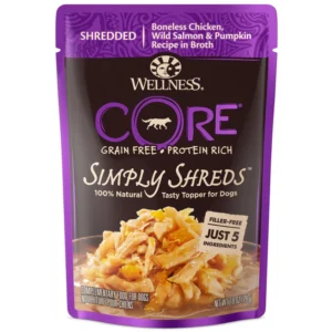 Wellness CORE Simply Shreds Shredded Chicken Salmon and Pumpkin Wet Dog Food 79g
