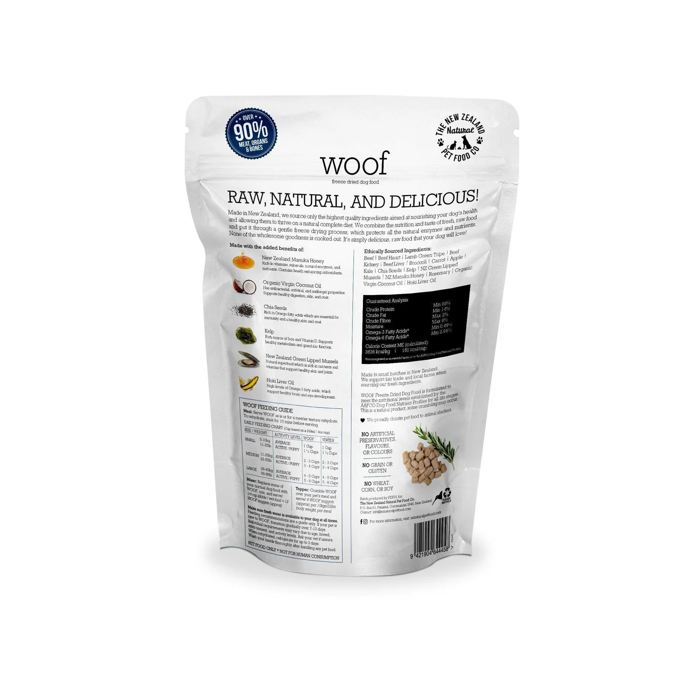 Woof Freeze Dried Dog Food Beef 1kg - Image 3