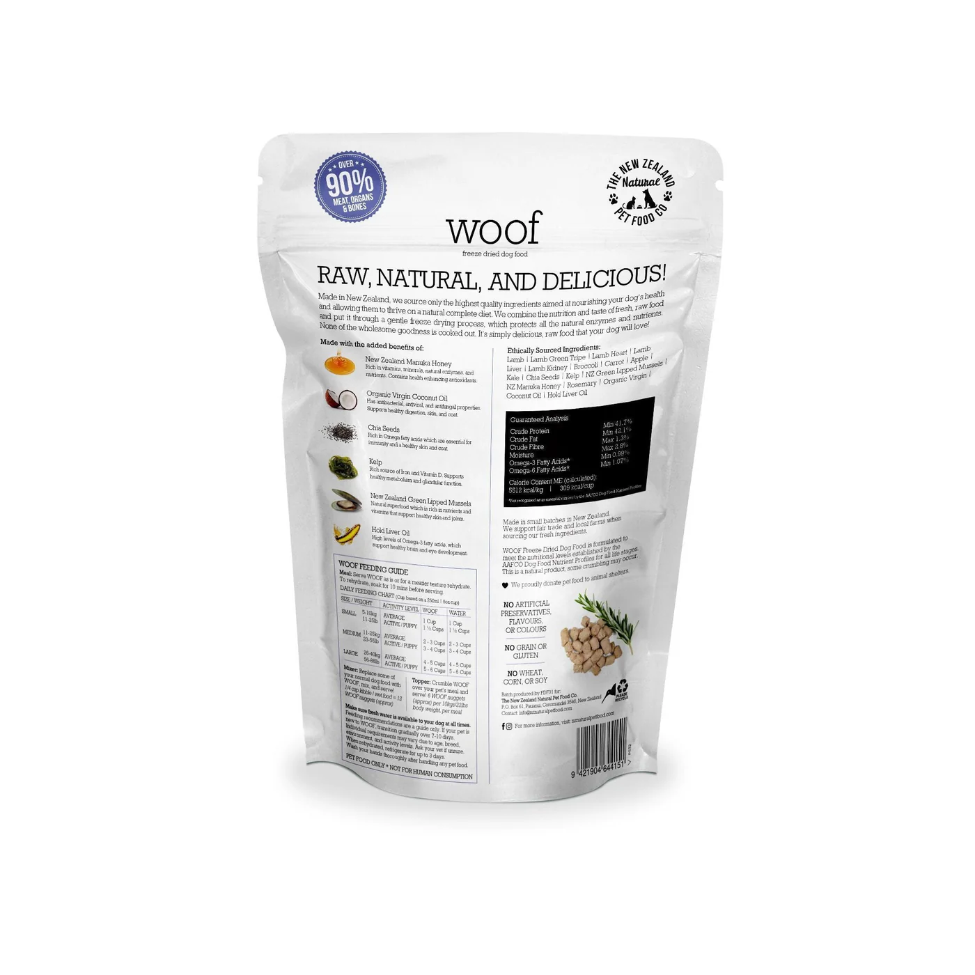 Woof Freeze Dried Dog Food Lamb 1kg - Image 3