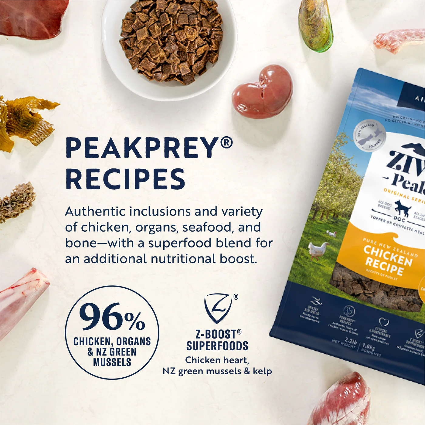ZIWI Peak Air Dried Chicken Recipe Dog Food 1kg - Image 6