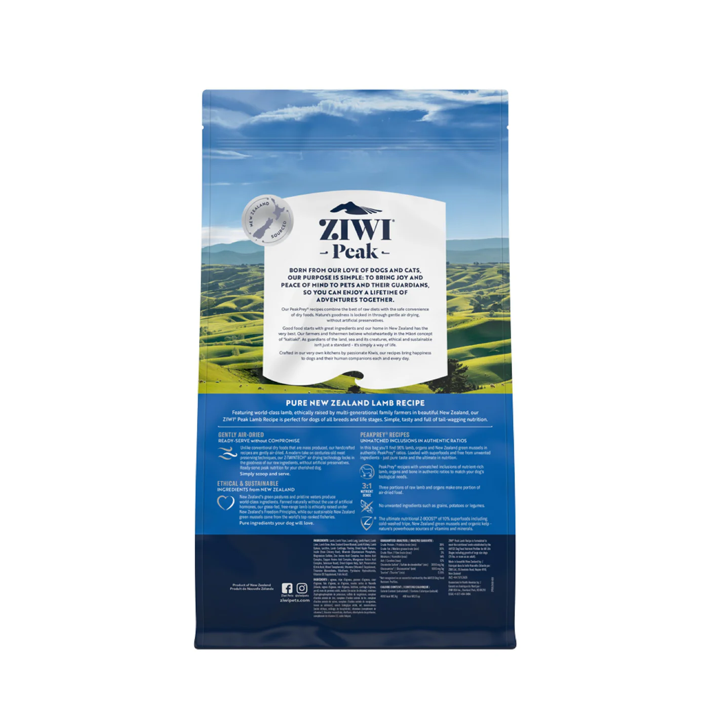 ZIWI Peak Air Dried Lamb Recipe Dog Food 2.5kg - Image 5