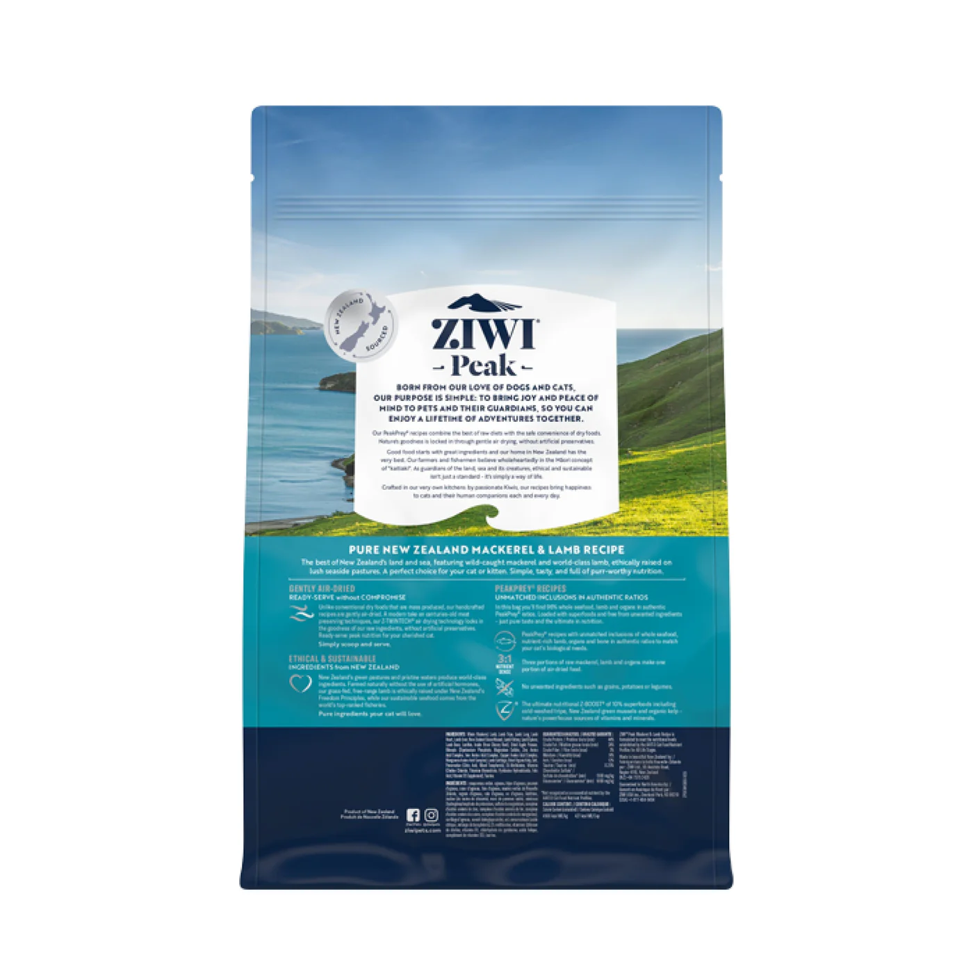 ZIWI Peak Air Dried Mackerel and Lamb Recipe Cat Food 1kg - Image 2
