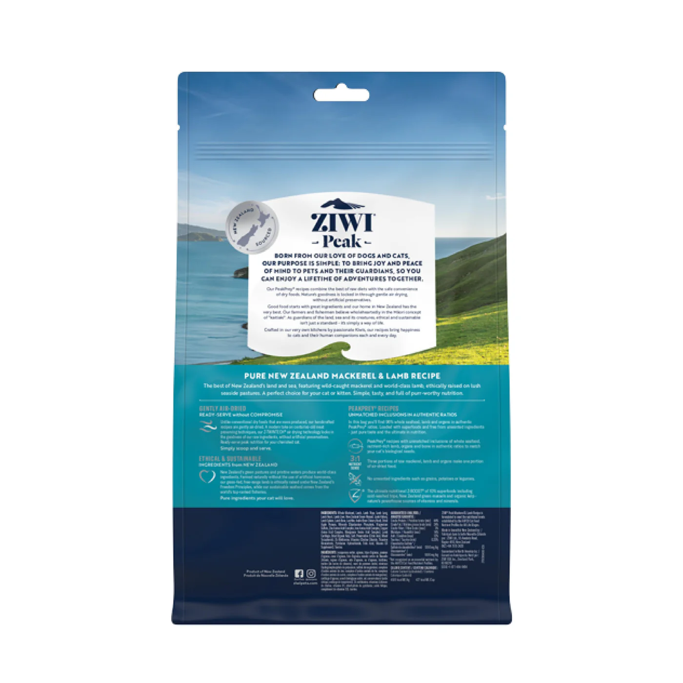 ZIWI Peak Air Dried Mackerel and Lamb Recipe Cat Food 400g - Image 2