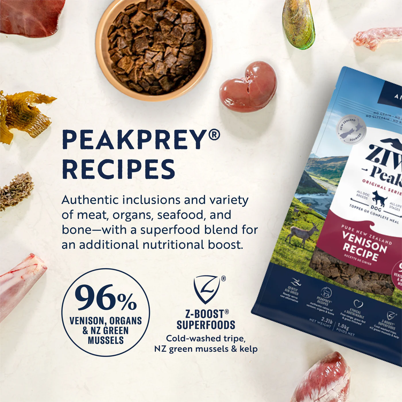 ZIWI Peak Air Dried Venison Recipe Dog Food 454g - Image 6