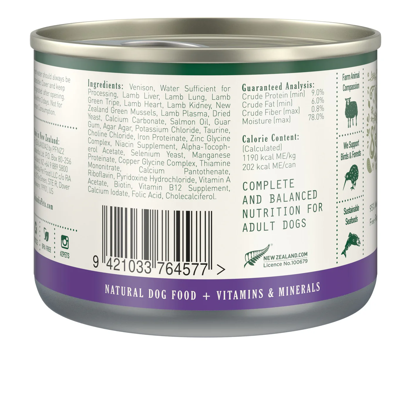 Zealandia Venison Pate Adult Dog Wet Food 170g - Image 3