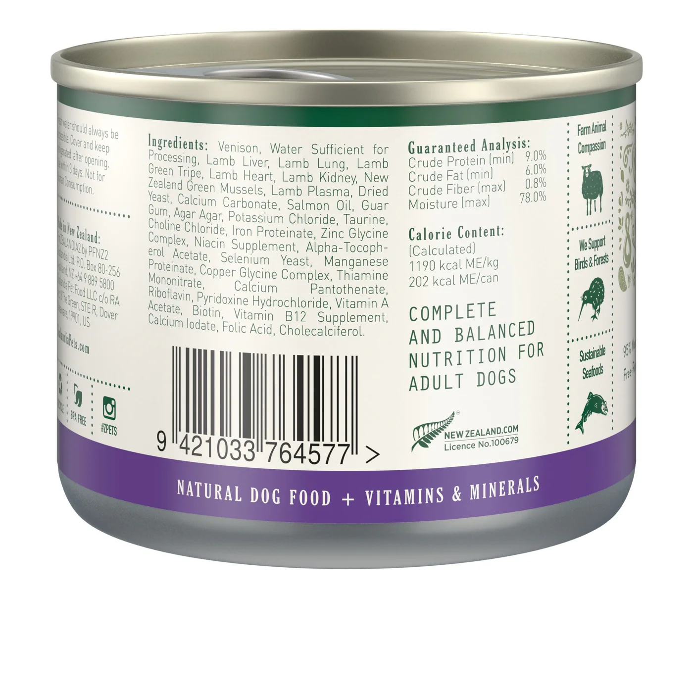Zealandia Venison Pate Adult Dog Wet Food 170g x24 - Image 3